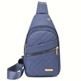 Crossbody Bag On Chest (Color: Blue)