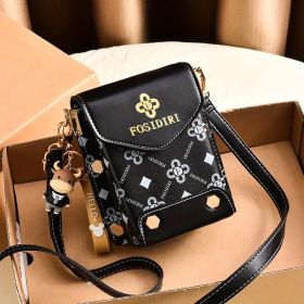 Small Crossbody Phone Bag Travel Crossbody Cellphone Wallet Bag Shoulder Bag Coffee (Color: Black)