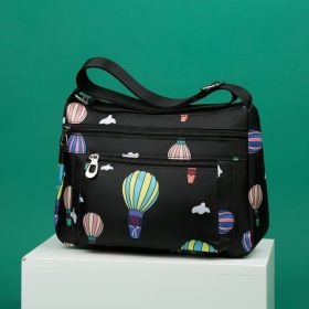 New Fashion Middle-Aged & Elderly Women's Casual Nylon Oxford Crossbody Bag, Multi-Functional Shoulder Bag For Mom (Color: Black)