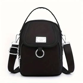 Waterproof Women Crossbody Bag Elegant Oxford Messenger Bags Simple For Work (Color: Black)